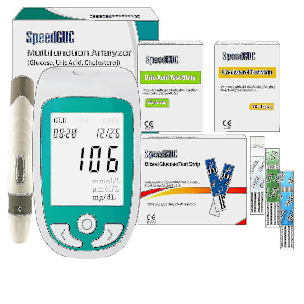 New Instrument Cholesterol10 Multi-function Cholesterol Uric Acid Blood Glucose Meter Sm32189