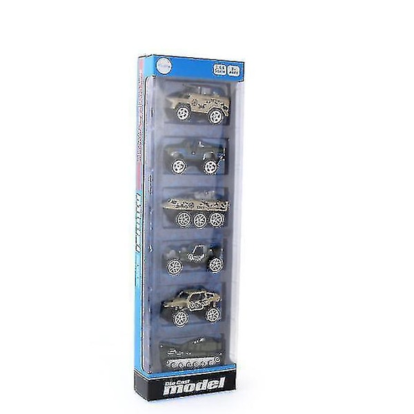 6pcs Sliding Military Car, Parent-child Interactive Simulation Car Model