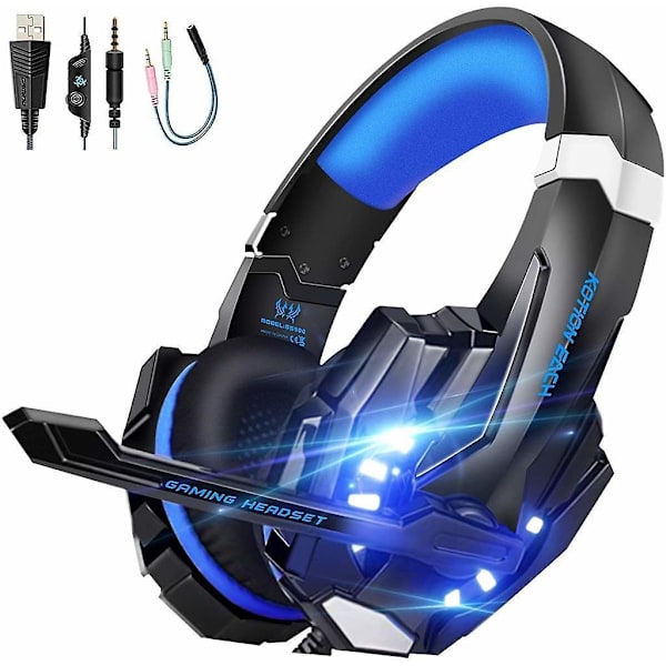 Ps4 Pelikuulokkeet 3,5 mm Surround-ääni Led-valolla ja Mikrofonilla