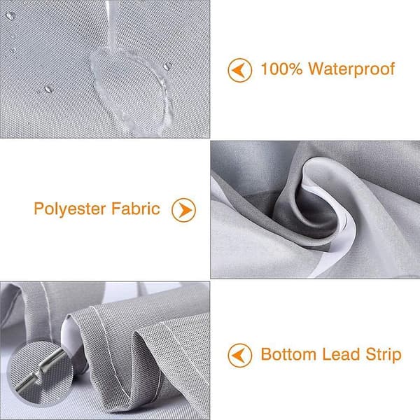 Shower Curtain, Waterproof Mildew Proof Polyester Bath Curtain For Bathroom Or Bathtub With 12 Rust Proof Hooks, 200x200cm