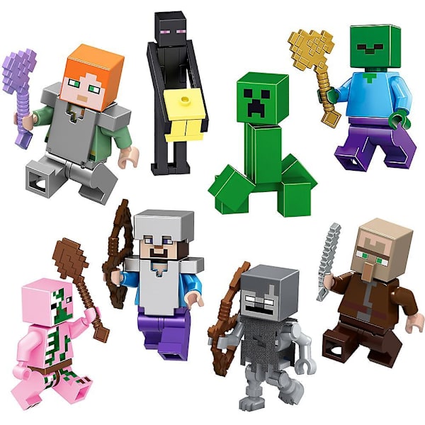 8 stk. Figursæt Actionfigur Minifigurer Børnelegetøj Fødselsdagsfestgaver Til Voksne Og Børn Drenge Piger