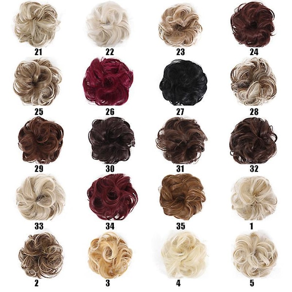 Easy To Wear Stylish Hair Scrunchies Naturally Messy Curly Bun Hair Extension 32