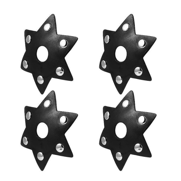 4pcs Women Star Shape Chest Sticker Covers Leather Pasties With Nail