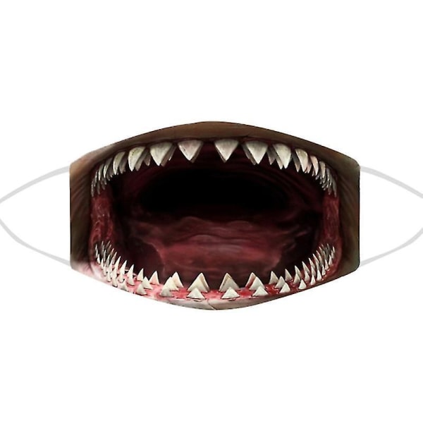 Shark Masks Pack Of 10 Reusable Washable Shark Print Masks, Unisex RED