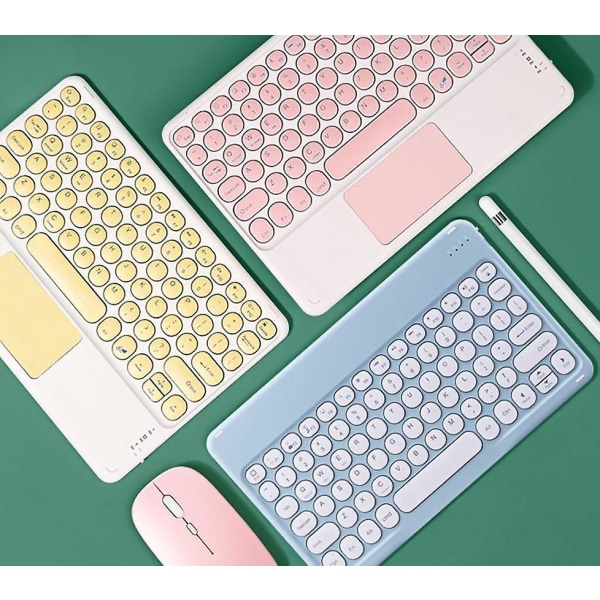 Ipad Keyboard And Mouse Combo, Wireless Bluetooth Keyboard Green  A