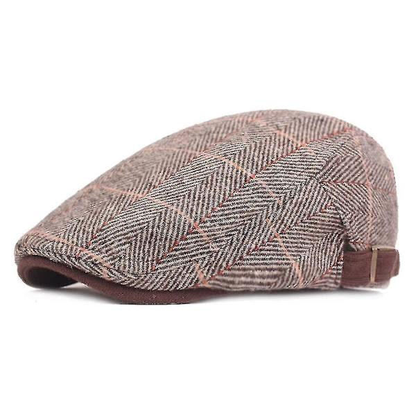 Baret Efterår Vinter Herringbone Flat Cap Uld Hat Mænd Kvinder