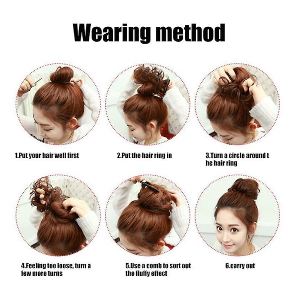 Easy To Wear Stylish Hair Scrunchies Naturally Messy Curly Bun Hair Extension 18