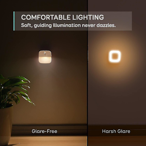 3 Pack Led Night Light With Motion Sensor, Warm White Light, Auto On / Off, Self-adhesive Cabinet Lighting