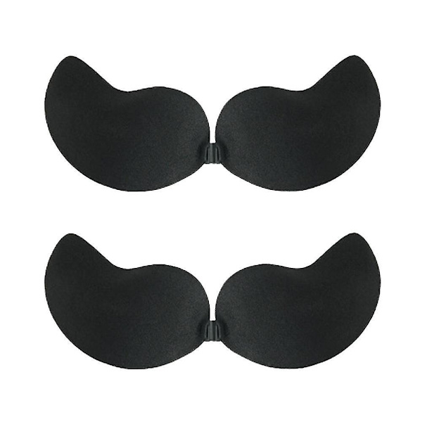 2 Pack Self Adhesive Invisible Bra Push Up Backless Bras Mango Cup Black c