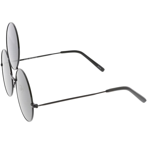 Oversize Circle Third Eye Sunglasses Slim Arms 56mm Black  Smoke