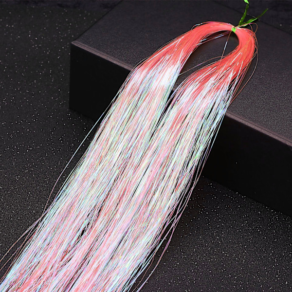 36inch Hair Tinsel Sparkling Glitter Tinsel Fairy Hair Extensions Heat Resistant Party Highlight orange