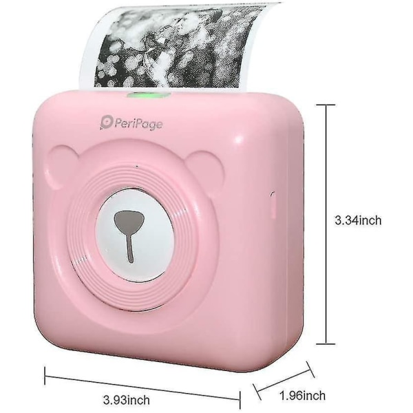 Mini Printer, Wireless Thermal Label Printer, Sticky Note Receipt, Suitable For Android Ios Smart Phone Windows, With 6+1 Printing Paper Roll pink