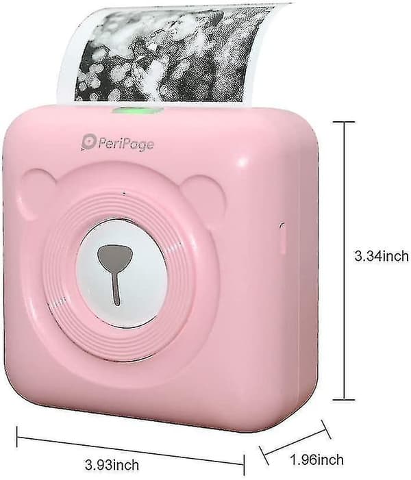 Mini Skriver, Trådløs Termisk Etikettskriver, Klistrelappkvittering, Egnet For Android Ios Smarttelefon Windows, Med 6+1 Rull Papir pink