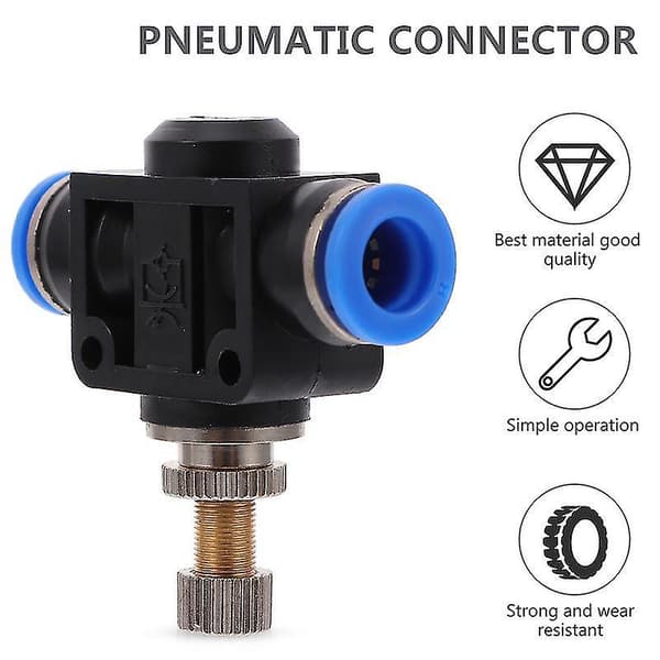 2 stk. pneumatiske push-in hurtigkoblinger til PU-slange (assorterede farver)