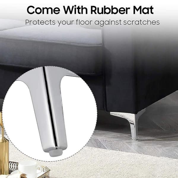 4 Pak Metal Møbel Sofaben, Moderne Stil DIY Møbelfødder Silver 15cm