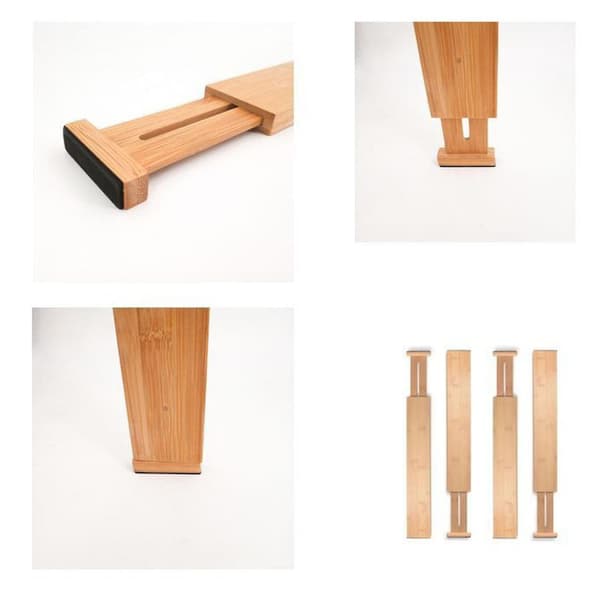 1 Set Drawer Divider Expandable Adjustable Bamboo Easy To Install Organizer Separators For Kitchen