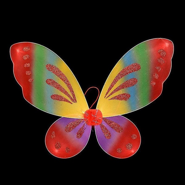 Fairy Genie Wings Costume Toddler Dress Up Butterfly Shaped Wings With Elastic String For Girls Colorful Red
