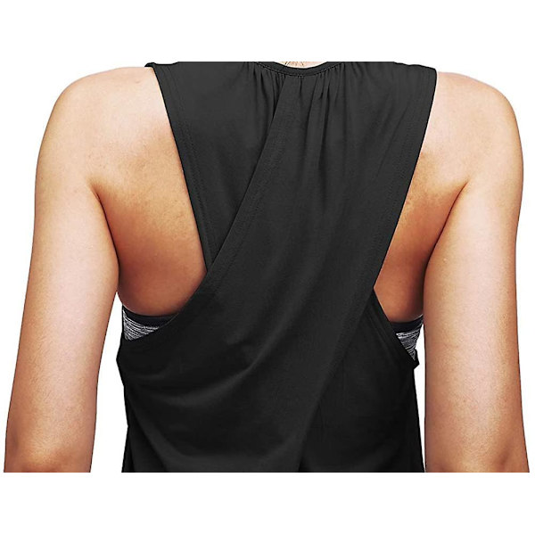 Workout Tops For Women Yoga Athletic Shirts Long Tank Tops Gym Clothes Black Medium