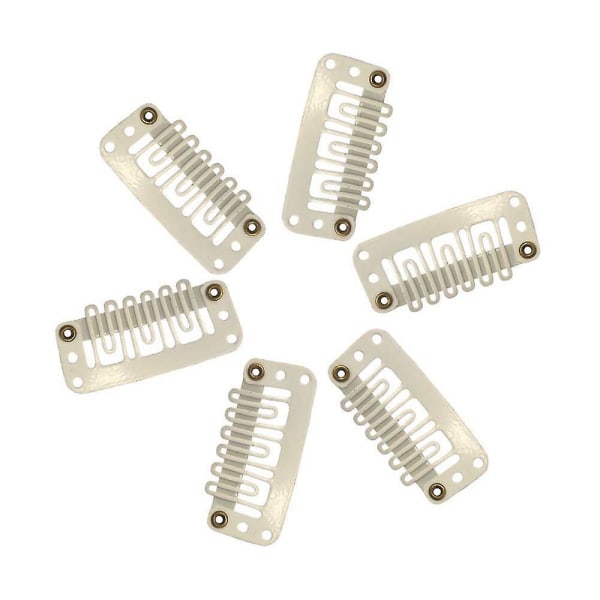 140 Stykker Clips Parykk Clips U Form Snap Clips Jern Metall Erstatning Beige