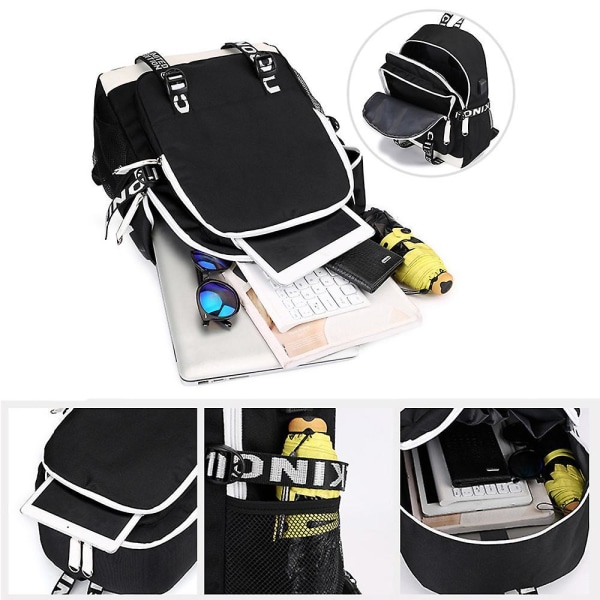 Marshmello reppu USB ladattava reppu suuri kapasiteetti opiskelijan koululaukku Color-2