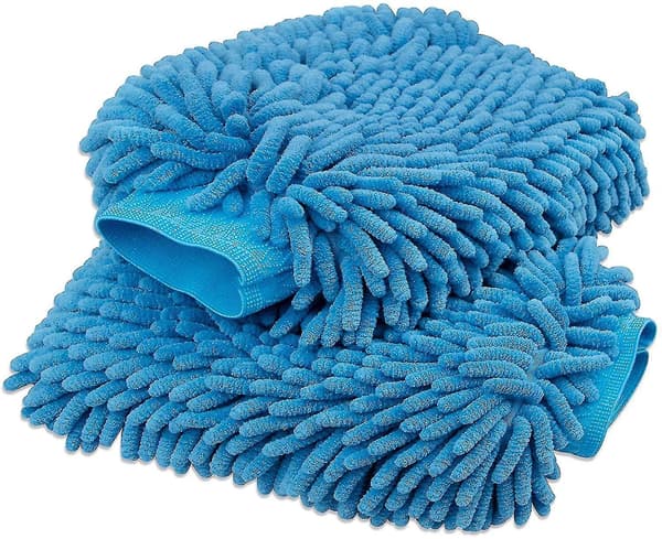 Bilvaskehandske 2-pak Stor Størrelse Mikrofiber Vaskehandske Vinter Lyseblå Light blue