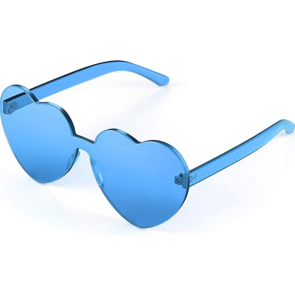 Hjerteformede solbriller, festsolbriller, godterifargede solbriller Transparent Blue