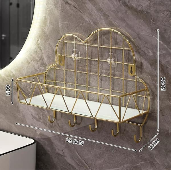 No Punching Bathroom Cloud Hook, Storage Rack