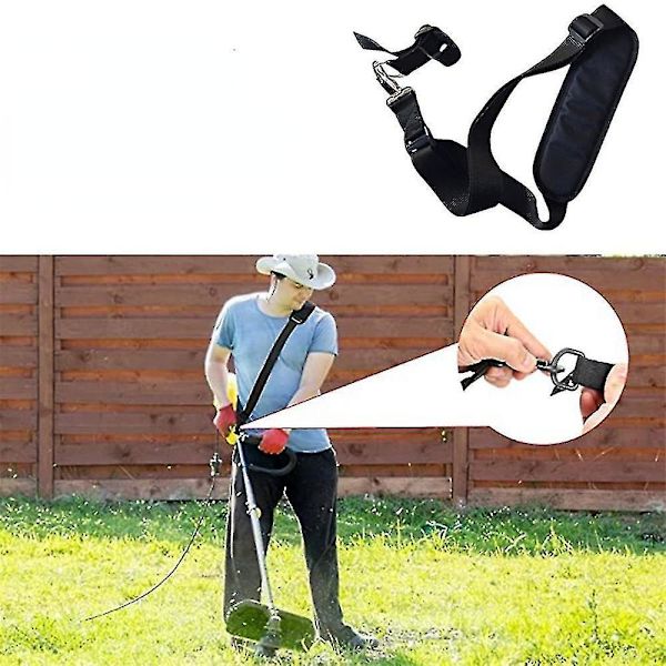 Lawn Mower Brush Cutter Trimmer Shoulder Harness Strap Adjustable Labor Saving Strap Black