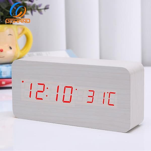 2022 New Simple Square Alarm Clock (display Time, Date And Temperature) In Various Colors Bai mubai