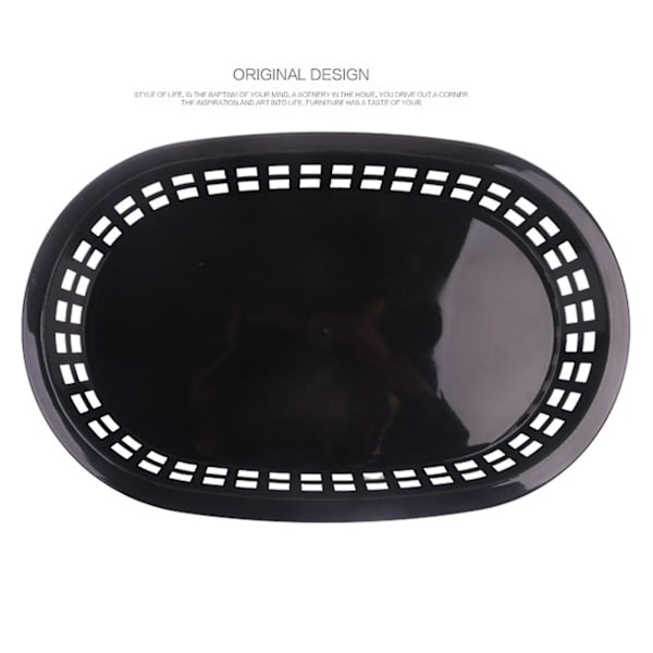 100 stk./50 stk. Madkurv Oval Form Service Plastik Pommes Frites Fastfood Opbevaringsplader Til Restaurant Red 50 Pcs