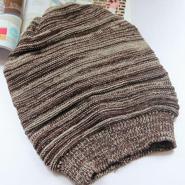 Unisex Ullen Vinter Baggy Oversized Slouch Beanie Luer Caps Coffee