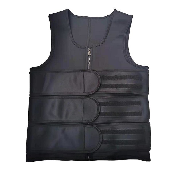 Menn Kroppsformer Midjetrener Sauna Vest Dobbelt Belte Mage Slanking Svettevest Treningsbelte 2XL