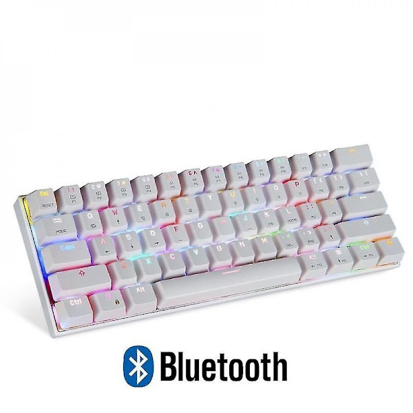 Ck62 Bluetooth Wired Mechanical Gaming Keyboard 61 Keys For Tablet Laptop Smartphone Motospeed white