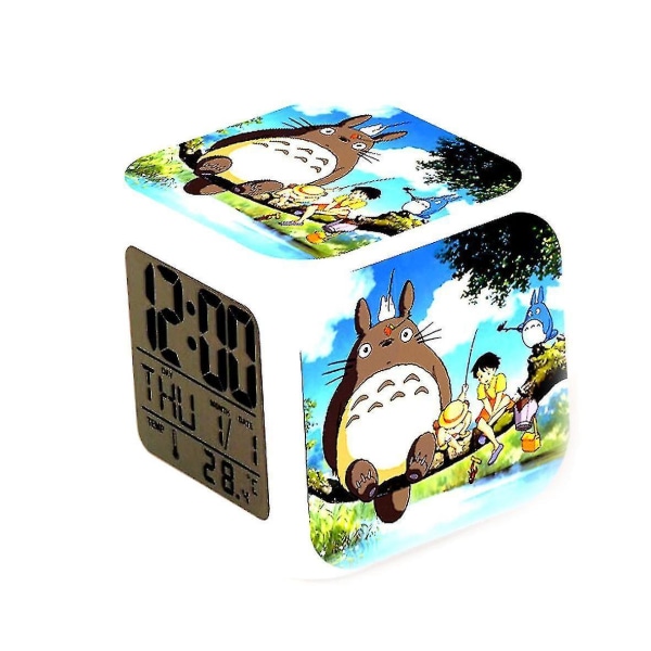 thermometer Glowing Cube Alarm Clock Sisters Mei My Neighbor Totoro Led With Date Thermometer Night