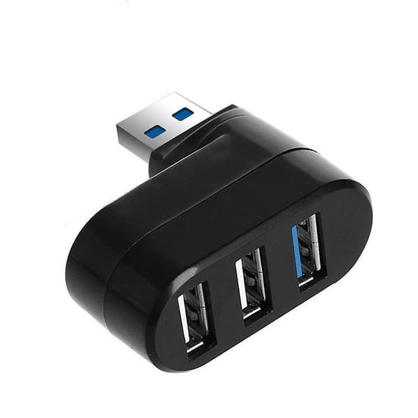 Mini 3 Port USB 3.0 Hub Høyhastighets Dataoverføring Breakout Box Adapter For PC Laptop USB Hub Black