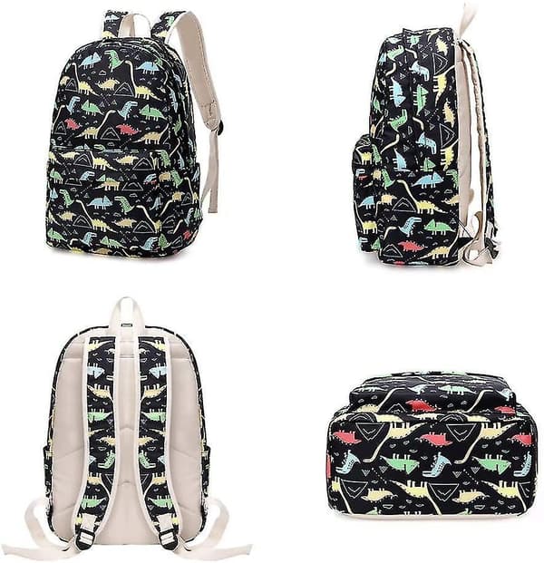 3pcs Cool Dinosaur Prints Elementary Bookbag Satchels Primary School Bag Backpack And Lunch Bag Set