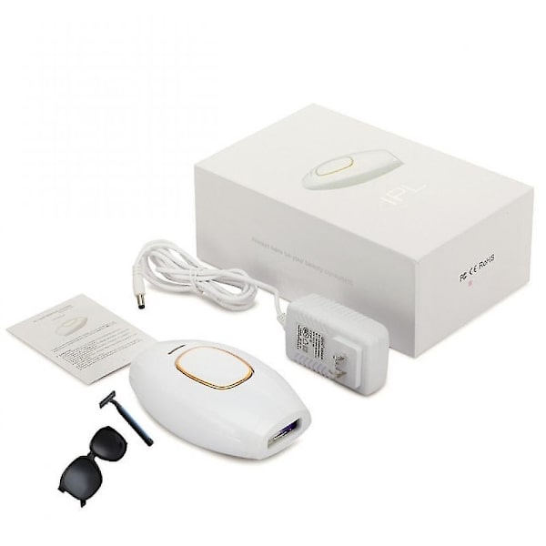 Hårfjerningslaser Epilator 300000 Flash Barbering og Hårfjerning Permanent Epilator White