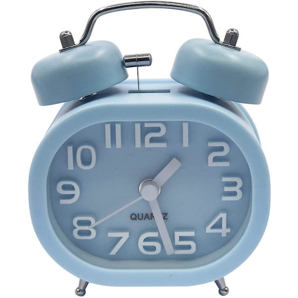 Retro Silent Quartz Alarm Clock, Morning Alarm Clock Analogue Travel Bedside Clock Metal