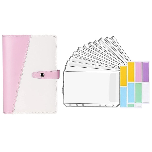 Budsjettplanlegger Kontantperm Konvolutt Pink white-14pcs