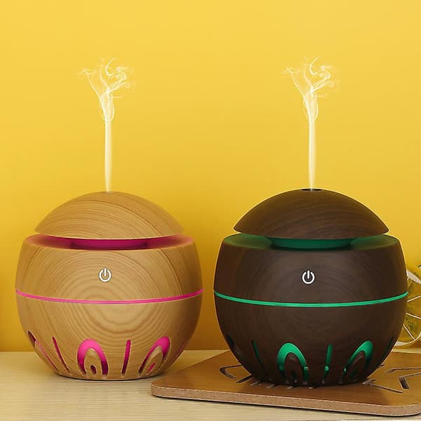 Luftfukter med soppformet aromaterapi-diffuser, luftdiffuser, renser, forstøver for Brown