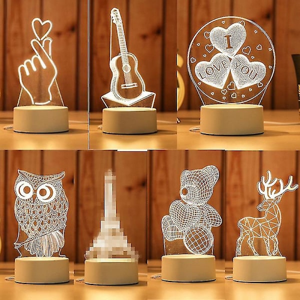 Valentines Day Gift  3d Lamp Usb Acrylic Lights Love Gift Party Favor Present Anniversary Gift For Girlfriend Boyfriend-cl.