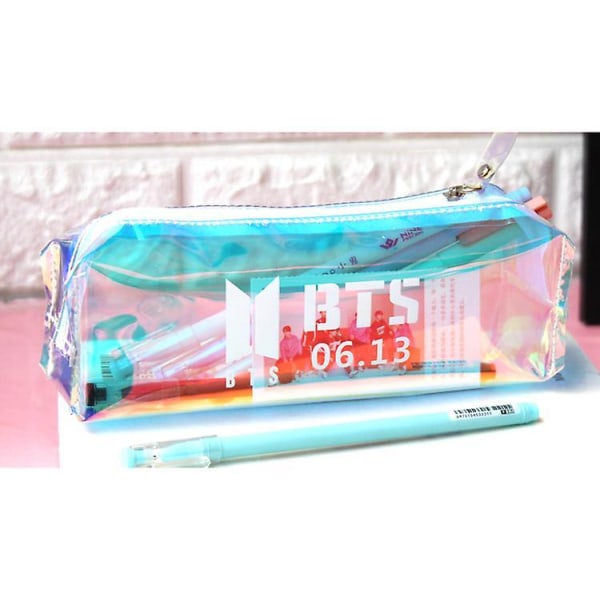 Bts Pencil Case, Large Capacity, Laser Pencil Case B