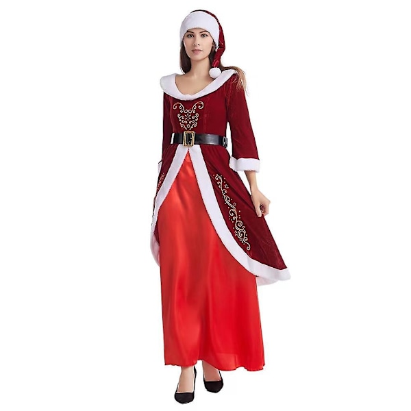 Santa Costume Set Christmas Men And Women Christmas Couple Santa Claus Suit girl L