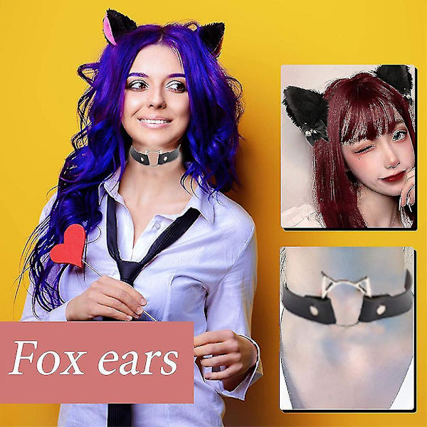 Cat Fox Faux Fur Ears Headband Hair Hoop  Halloween Cosplay Style 4