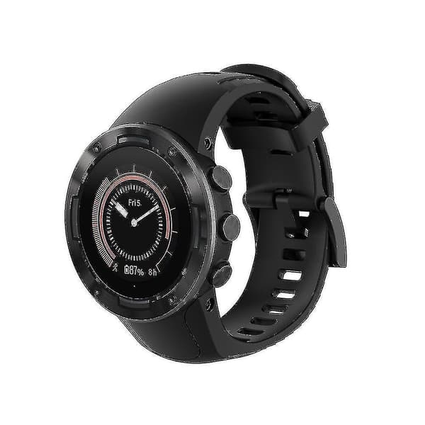 Sort Blød Silikon Urrem Til Suunto 5 22,5mm