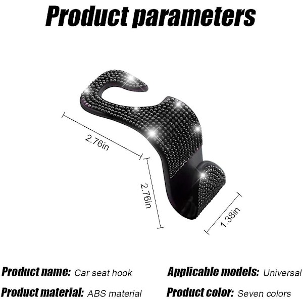 Car Seat Back Hot Drill Hook Hidden Car Seat Back Car Creative Car Multi-function Seat Hook Bag