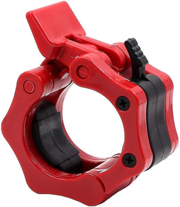 Weight Bar Collars, Locking 2 Inch Barbell Clamps Red