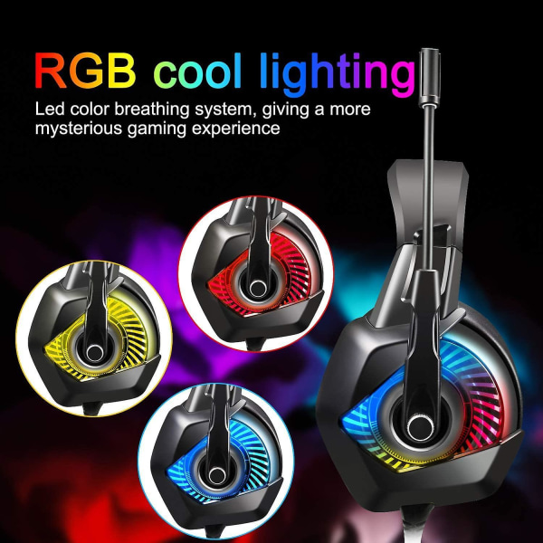 Stereo PC Gaming Headset med Støjreducerende Mikrofon til PS4 PS5 Xbox Series K6