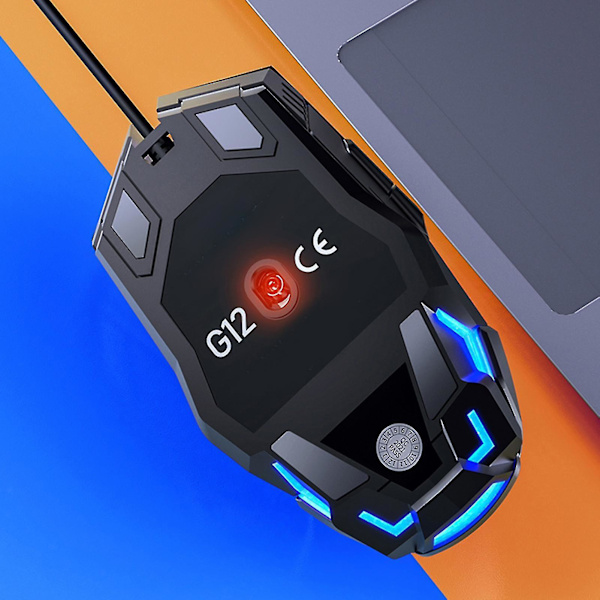 G12 Optisk Mus 6 Knapper USB Interface 3200dpi Makro Programmering Mekanisk Mus Til Gaming Grey