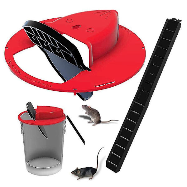 Gjenbrukbar Smart Musefelle Plast Flip Slide Bøtte Lokk Human eller Dødelig Felledør Stil Multi Fangst Red